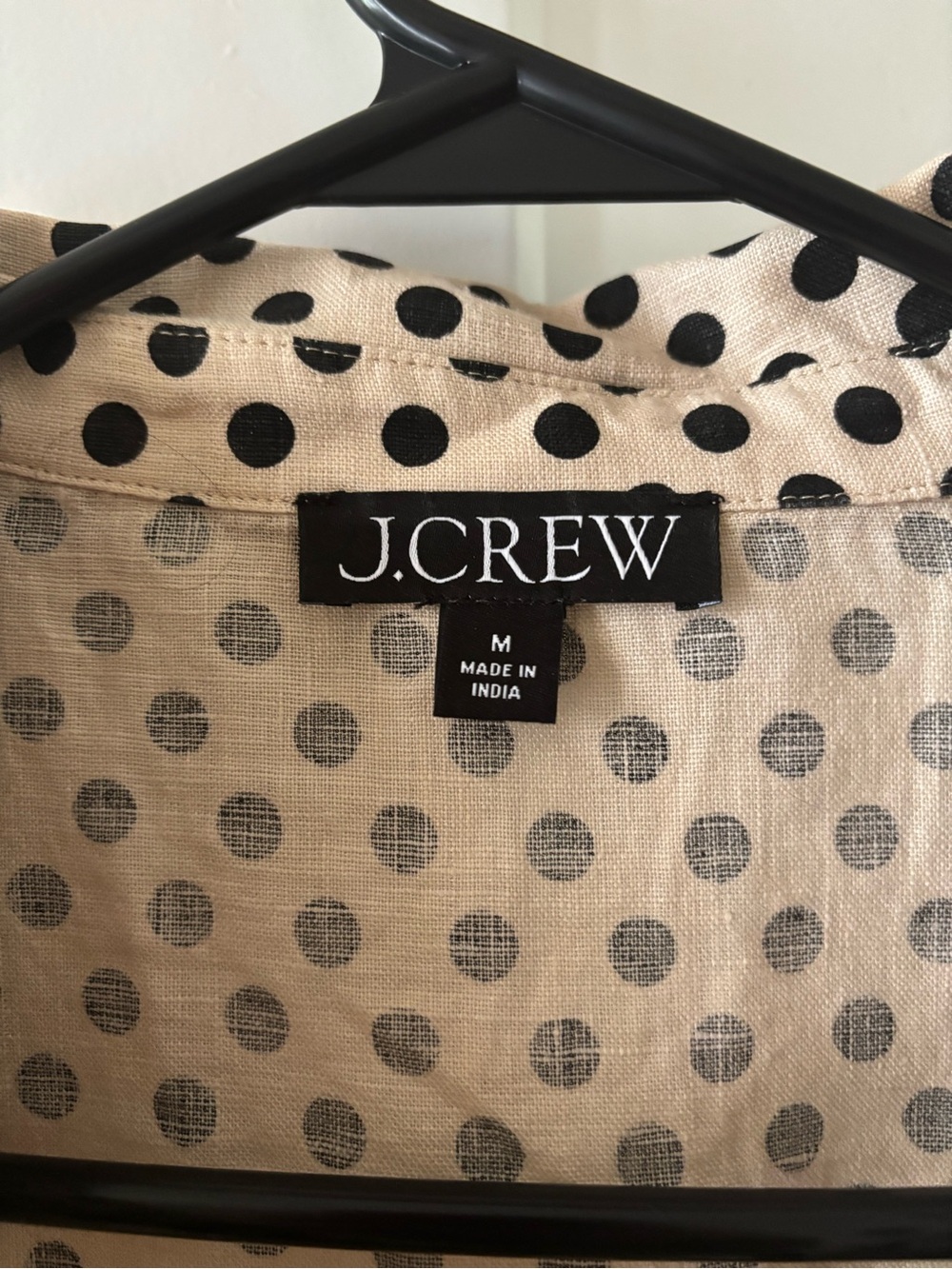 J. Crew Beige Polo dress with Black Polka Dots - Picture 2 of 6